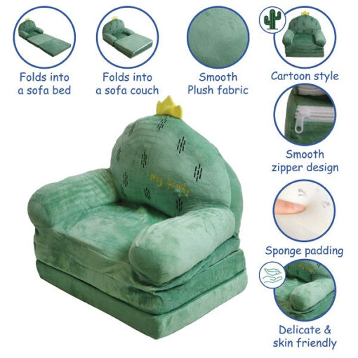 2 in 1 Baby Sofa and Lounger - Cactus - Image 4