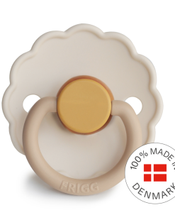 FRIGG Daisy Colourblock - Round Latex Pacifier - Chamomile