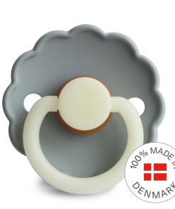 FRIGG Daisy Night - Round Latex Pacifier - French Gray