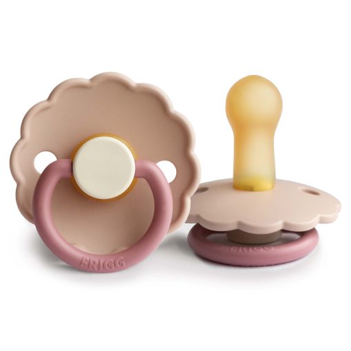 FRIGG Daisy Colourblock - Round Latex Pacifier - Peony - Image 2