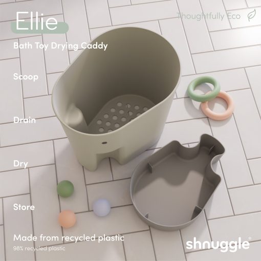 Shnuggle Ellie Bath Toy Drying Caddy | Free Standing Baby & Toddler Bath Toy Storage - Image 12