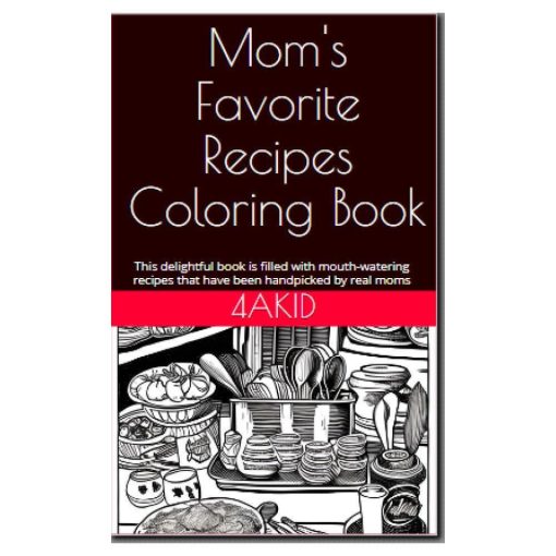 Mom's Favorite Recipes Coloring Book Digital E-Book