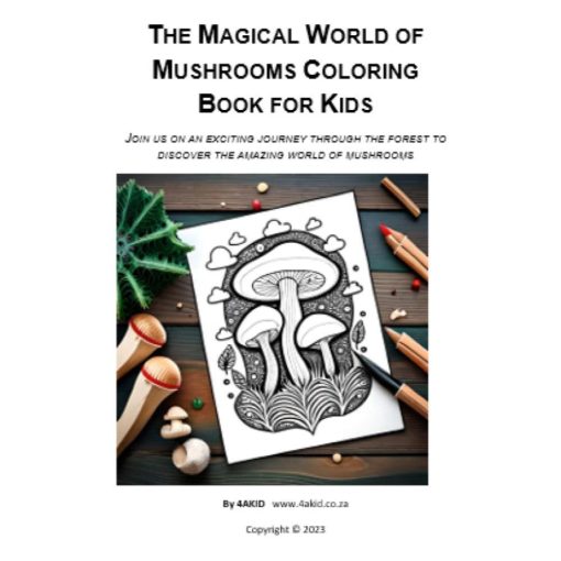 The Magical World of Mushrooms Coloring Digital E-Book